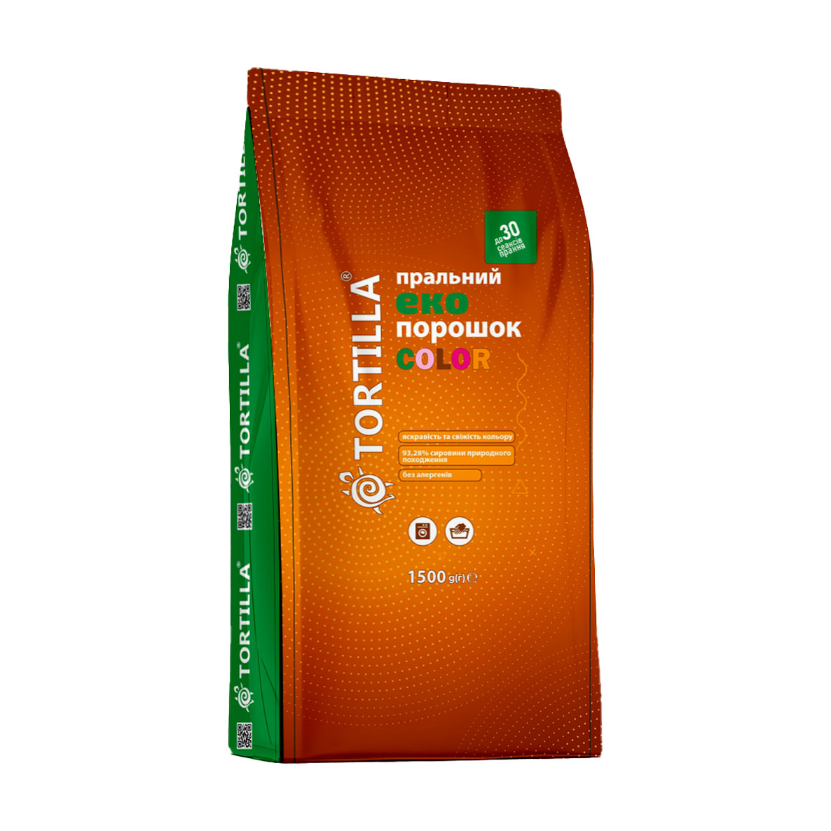 Пральний еко порошок Tortilla для кольорових речей, 1.5 кг